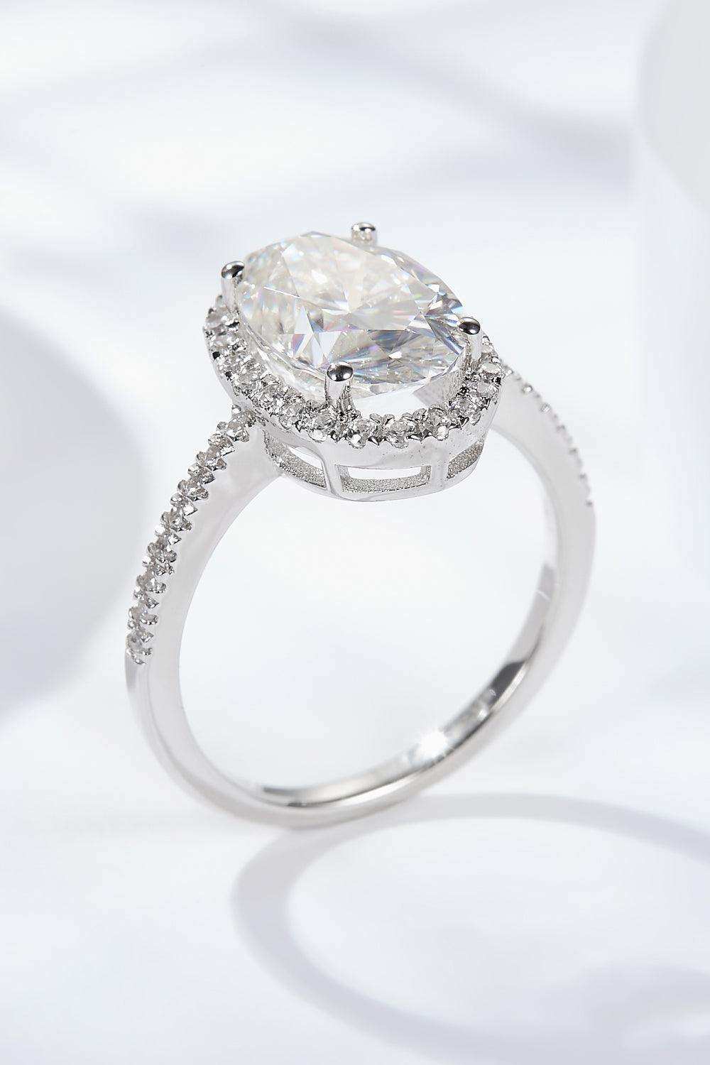 4.5 Carat Moissanite Halo Ring - Trendsi - Flyclothing LLC