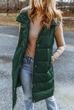 Longline Hooded Sleeveless Puffer Vest - Trendsi - Flyclothing LLC