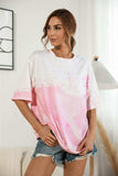 Tie-Dye Round Neck Tee Shirt - Trendsi - Flyclothing LLC