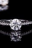1 Carat Moissanite 925 Sterling Silver Side Stone Ring - Trendsi - Flyclothing LLC