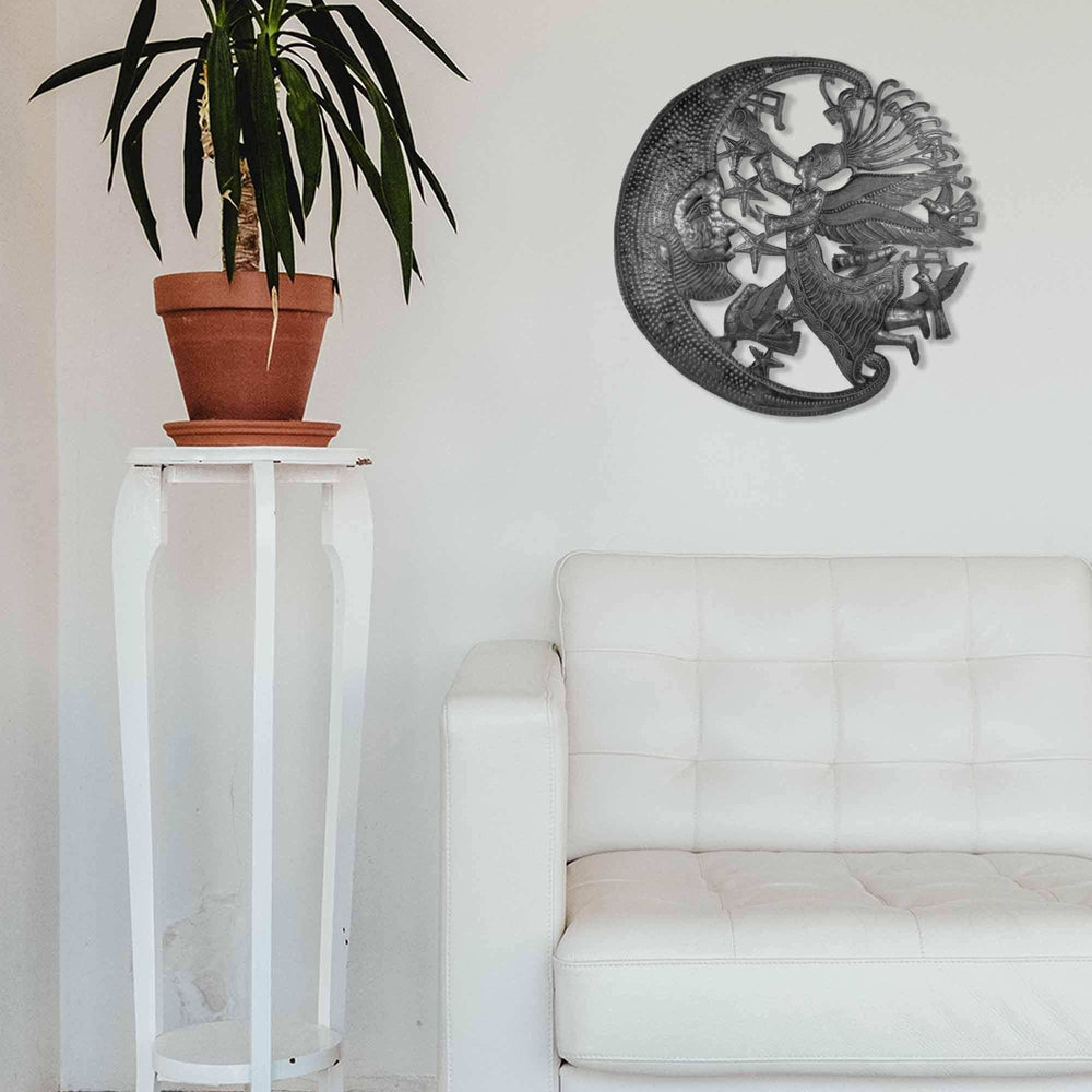 Angel and Moon Metal Art - Croix des Bouquets - Croix des Bouquets - Flyclothing LLC
