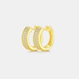 Moissanite 925 Sterling Silver Huggie Earrings - Trendsi - Flyclothing LLC