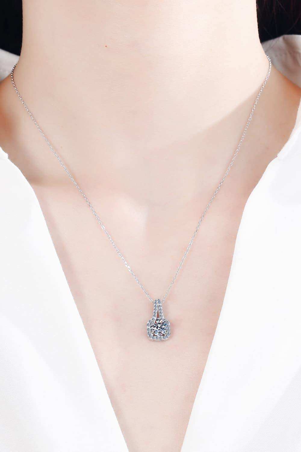 Moissanite 925 Sterling Silver Necklace - Trendsi - Flyclothing LLC