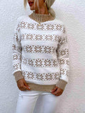 Snowflake Pattern Mock Neck Sweater - Trendsi - Flyclothing LLC