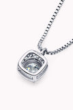 Moissanite Pendant Platinum-Plated Necklace - Trendsi - Flyclothing LLC