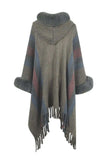 Color Block Fringe Detail Poncho - Trendsi - Flyclothing LLC