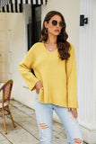 Drop Shoulder V-Neck Knit Pullover - Trendsi - Flyclothing LLC