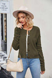 Button Down Exposed Seam Cardigan - Trendsi - Flyclothing LLC