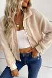 Zip-Up Sherpa Collared Neck Jacket with Pockets - Trendsi - Flyclothing LLC