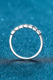 Moissanite Rhodium-Plated Half-Eternity Ring - Trendsi - Flyclothing LLC