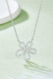 Moissanite Flower Pendant 925 Sterling Silver Necklace - Trendsi - Flyclothing LLC