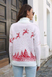 Reindeer & Snow Pattern Turtle Neck Pullover Sweater - Trendsi - Flyclothing LLC