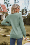 Square Neck Long Sleeve Blouse - Trendsi - Flyclothing LLC