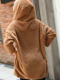 Open Front Hooded Teddy Coat - Trendsi - Flyclothing LLC