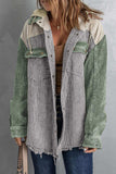 Snap Front Hooded Corduroy Shacket - Trendsi - Flyclothing LLC
