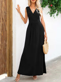 Surplice Neck Sleeveless Maxi Dress - Trendsi - Flyclothing LLC