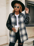 Plaid Button Down Raglan Sleeve Jacket - Trendsi - Flyclothing LLC