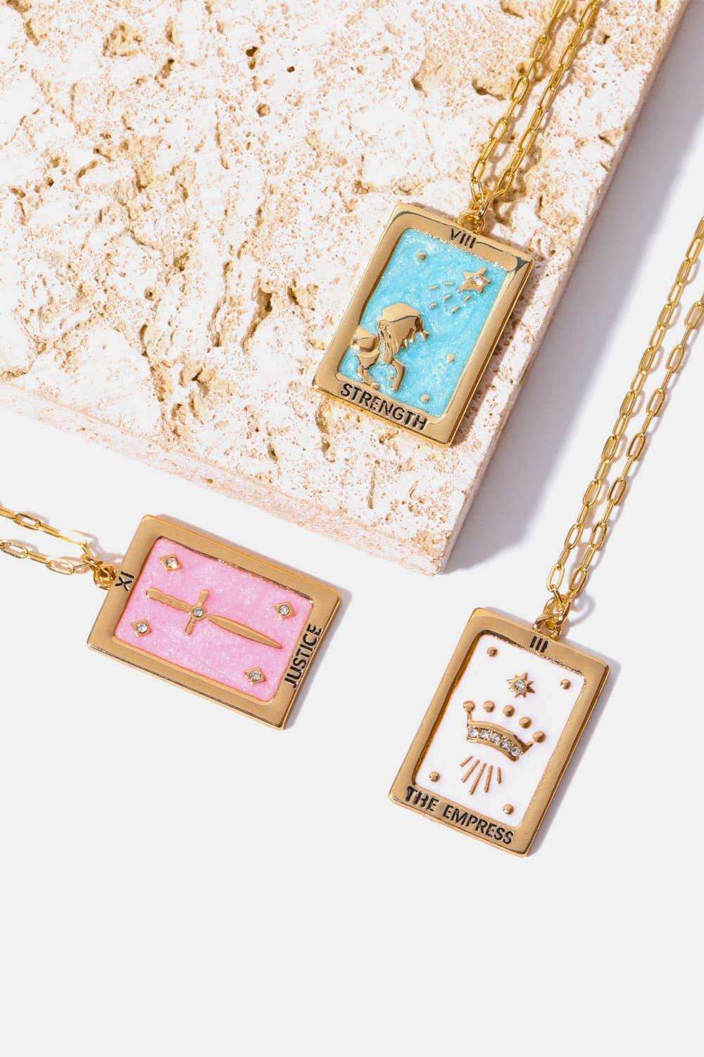Tarot Card Pendant Copper Necklace - Trendsi - Flyclothing LLC