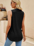 Eyelet Notched Tank - Trendsi - Flyclothing LLC