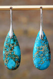 Handmade Teardrop Shape Natural Stone Dangle Earrings - Trendsi - Flyclothing LLC