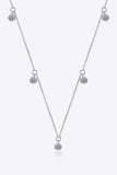 Moissanite Rhodium-Plated Necklace - Trendsi - Flyclothing LLC