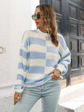 Two-Tone Dropped Shoulder Sweater - Trendsi - Flyclothing LLC
