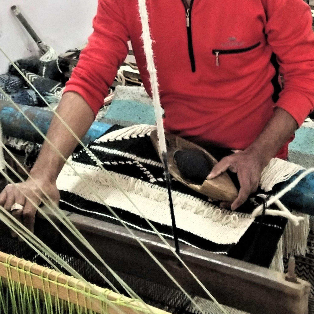 Handwoven Boho Wall Hanging, Pink with Cream Fringe - Asha Handicrafts - Flyclothing LLC