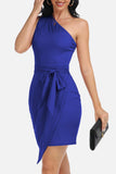 Tie Front One-Shoulder Sleeveless Dress - Trendsi - Flyclothing LLC