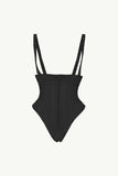 Full Size Adjustable Strap Zip-Up Shaping Bodysuit - Trendsi - Flyclothing LLC