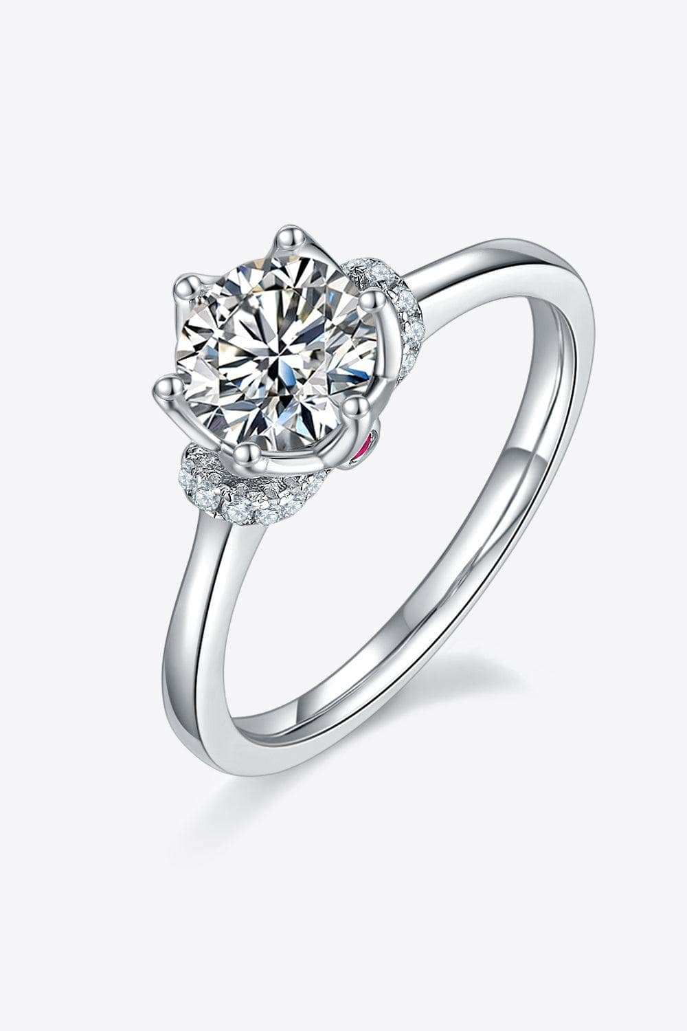 1 Carat Moissanite 925 Sterling Silver Ring - Trendsi - Flyclothing LLC