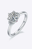 1 Carat Moissanite 925 Sterling Silver Ring - Trendsi - Flyclothing LLC