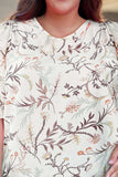 Plus Size Floral Fuff Sleeve Top - Trendsi - Flyclothing LLC