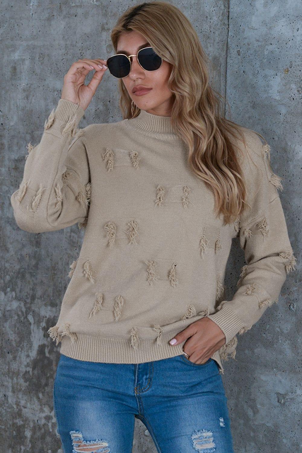 Frayed best sale trim sweater