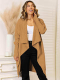Long Sleeve Open Front Longline Cardigan - Trendsi - Flyclothing LLC