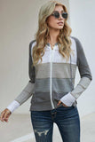 Zip-Up Raglan Sleeve Openwork Hooded Cardigan - Trendsi - Flyclothing LLC