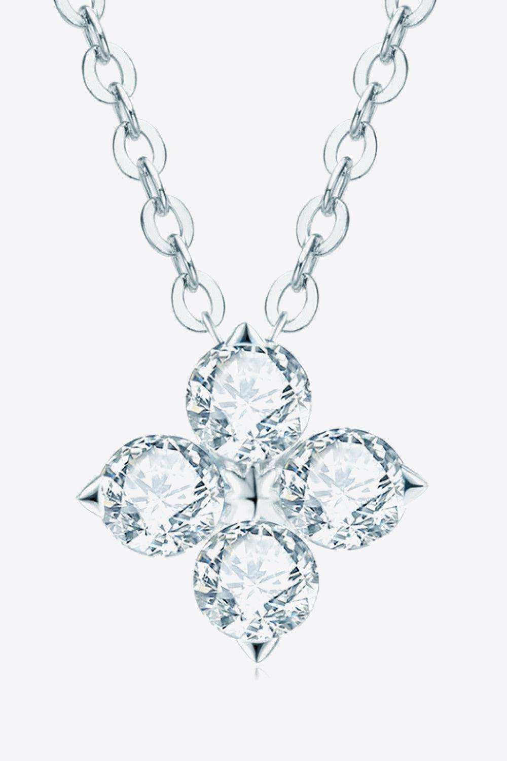 Moissanite Four Leaf Clover Pendant Necklace - Trendsi - Flyclothing LLC