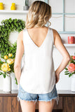 Curved Hem V-Neck Tank Top - Trendsi - Flyclothing LLC