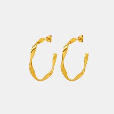Titanium Steel C-Hoop Earrings - Trendsi - Flyclothing LLC