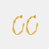 Titanium Steel C-Hoop Earrings - Trendsi - Flyclothing LLC