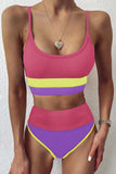 Color Block Spaghetti Strap Two-Piece Swim Set - Trendsi - Flyclothing LLC