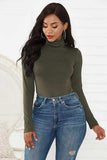 Turtleneck Long Sleeve Bodysuit - Trendsi - Flyclothing LLC