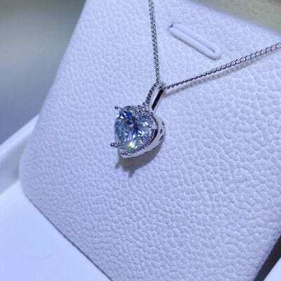 2 Carat Moissanite 925 Sterling Silver Necklace - Trendsi - Flyclothing LLC