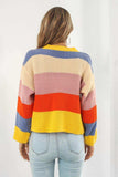 Color Block Button-Down Dropped Shoulder Cardigan - Trendsi - Flyclothing LLC