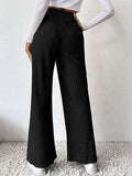 Ribbed High Waist Pants - Trendsi - Flyclothing LLC