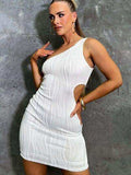 One Shoulder Cutout Mini Dress - Trendsi - Flyclothing LLC