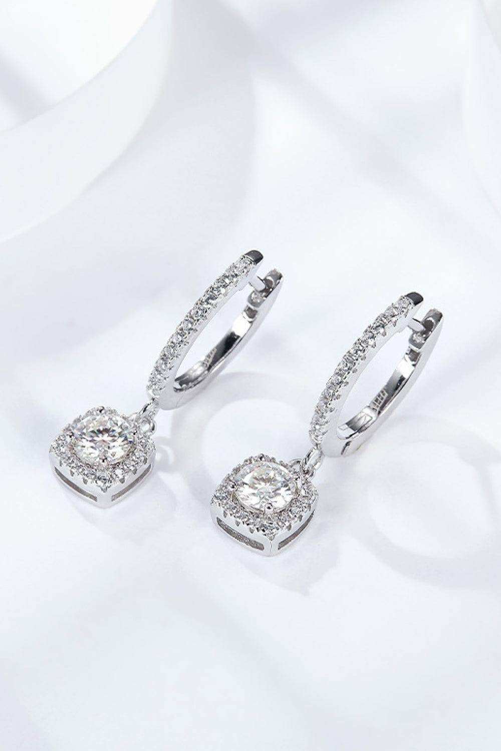 Moissanite Huggie Drop Earrings - Trendsi - Flyclothing LLC