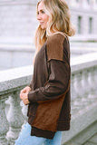 Ribbed Exposed Seam Dropped Shoulder Blouse - Trendsi - Flyclothing LLC
