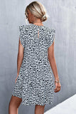 Leopard Round Neck Mini Dress - Trendsi - Flyclothing LLC