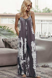 Tie-Dye Spaghetti Strap Jumpsuit with Pockets - Trendsi - Flyclothing LLC