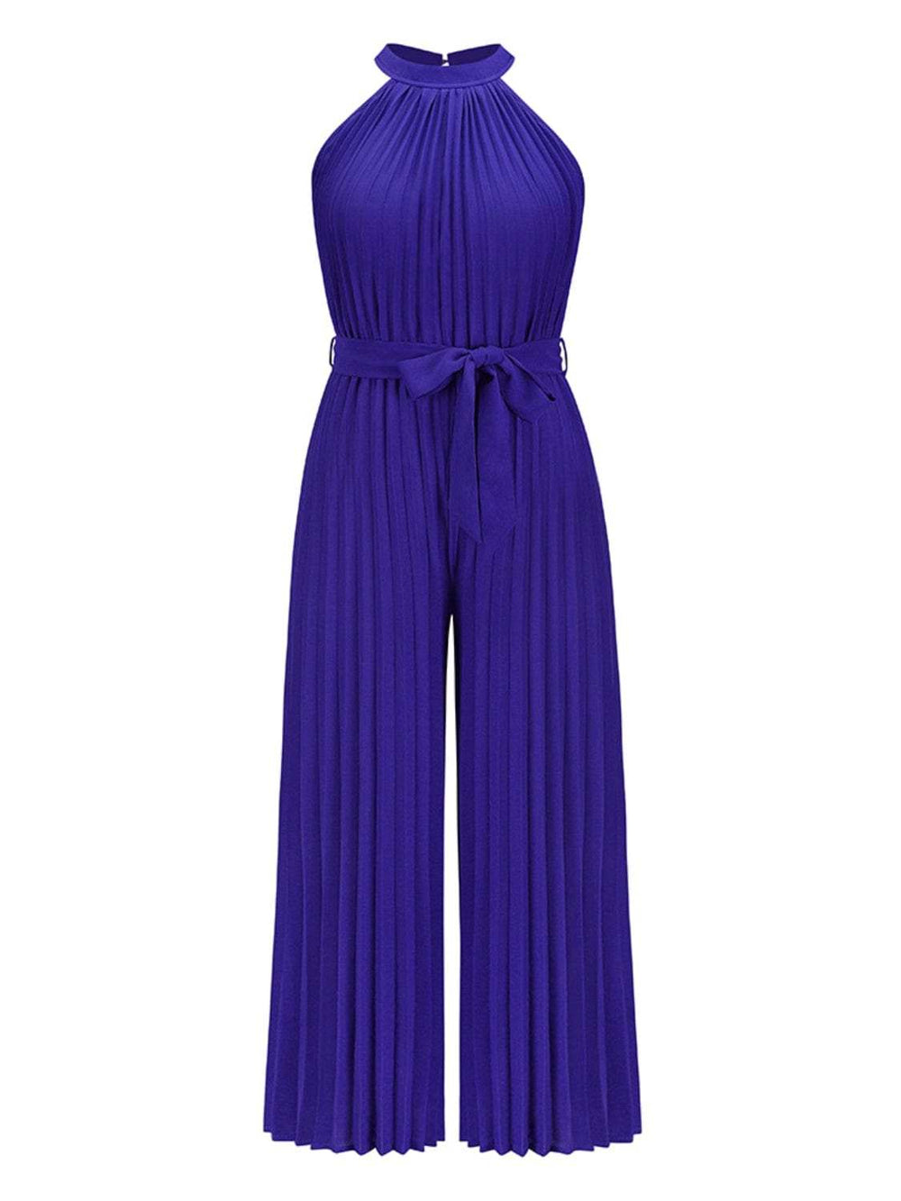 Cutout Tied Pleated Sleeveless Jumpsuit - Trendsi - Flyclothing LLC